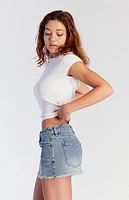 Pacsun Lara Light Indigo Low Rise Denim Mini Skirt