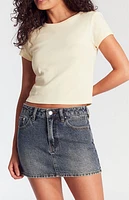 Pacsun Bella Dark Indigo Mid Rise Denim Mini Skirt