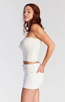 Pacsun Lara White Low Rise Denim Mini Skirt