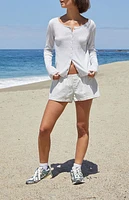 John Galt Silver Athelia Pointelle Cardigan