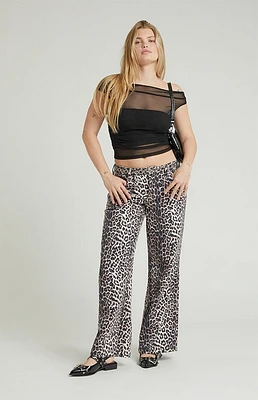 Pacsun Casey Low Rise Baggy Jeans Leopard
