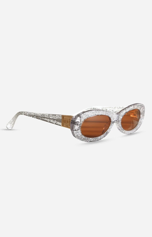 INDY Sunglasses SoHo Glitter Oval Sunglasses
