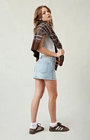 Pacsun Bella Stretch Light Indigo Mid Rise Denim Mini Skirt