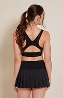 PAC 1980 WHISPER Active Black Dropped Waist Pleated Mini Skort