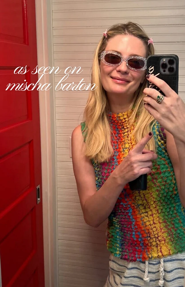 INDY Sunglasses SoHo Glitter Oval Sunglasses