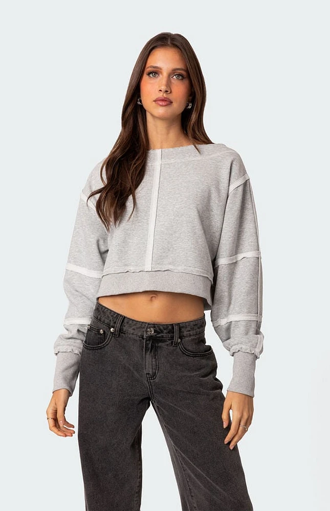 Edikted Inside Out Cropped Sweatshirt
