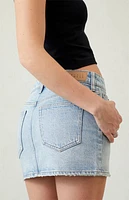 Pacsun Bella Stretch Light Indigo Mid Rise Denim Mini Skirt