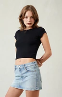 Pacsun Bella Stretch Light Indigo Mid Rise Denim Mini Skirt