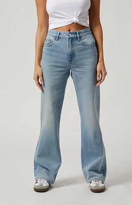 Pacsun Madison High Waisted Girlfriend Jeans Light Indigo