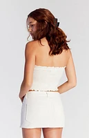 Pacsun Lara White Low Rise Denim Mini Skirt
