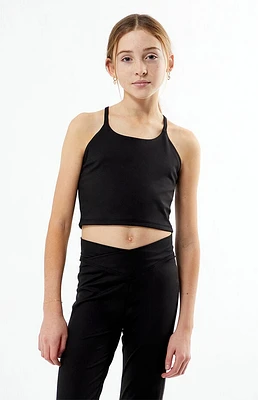 PAC 1980 Kids WHISPER Active Black Crossover Flare Yoga Pants