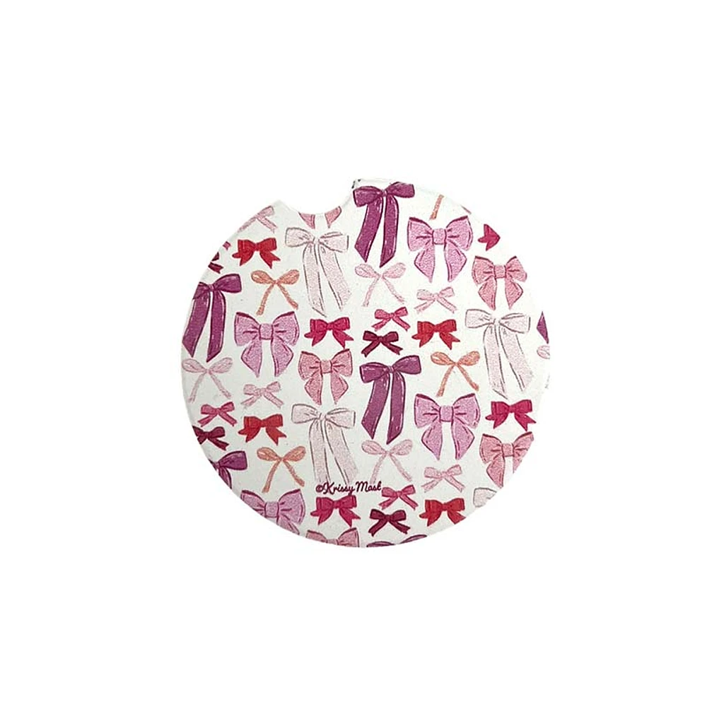 Pink Bows Car Coaster