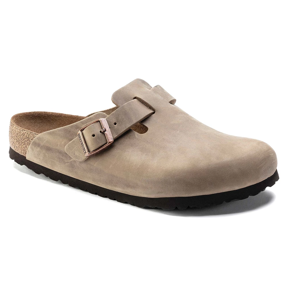 Boston Suede Leather Soft Footbed Slip On Shoes Tobacco