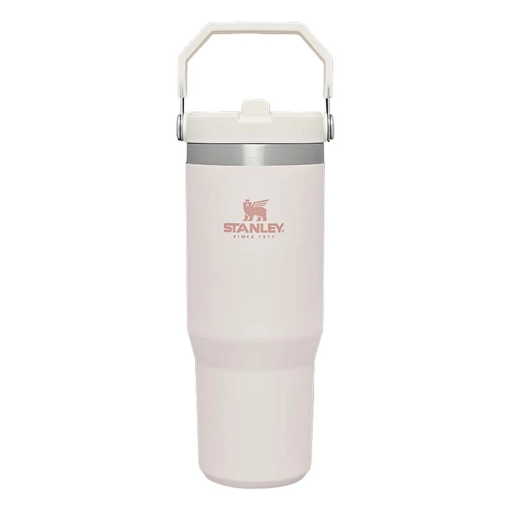 The 30oz IceFlow Flip Straw Tumbler in Rose Quartz