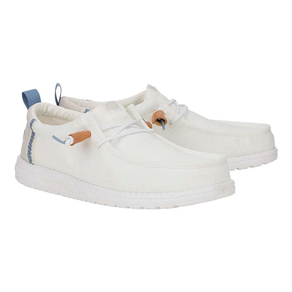 Men's Wally Summer Linen Shoes White and Stone Grey