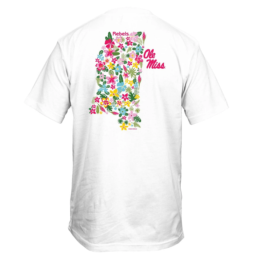 Ole Miss Flowers Short Sleeve T-Shirt White