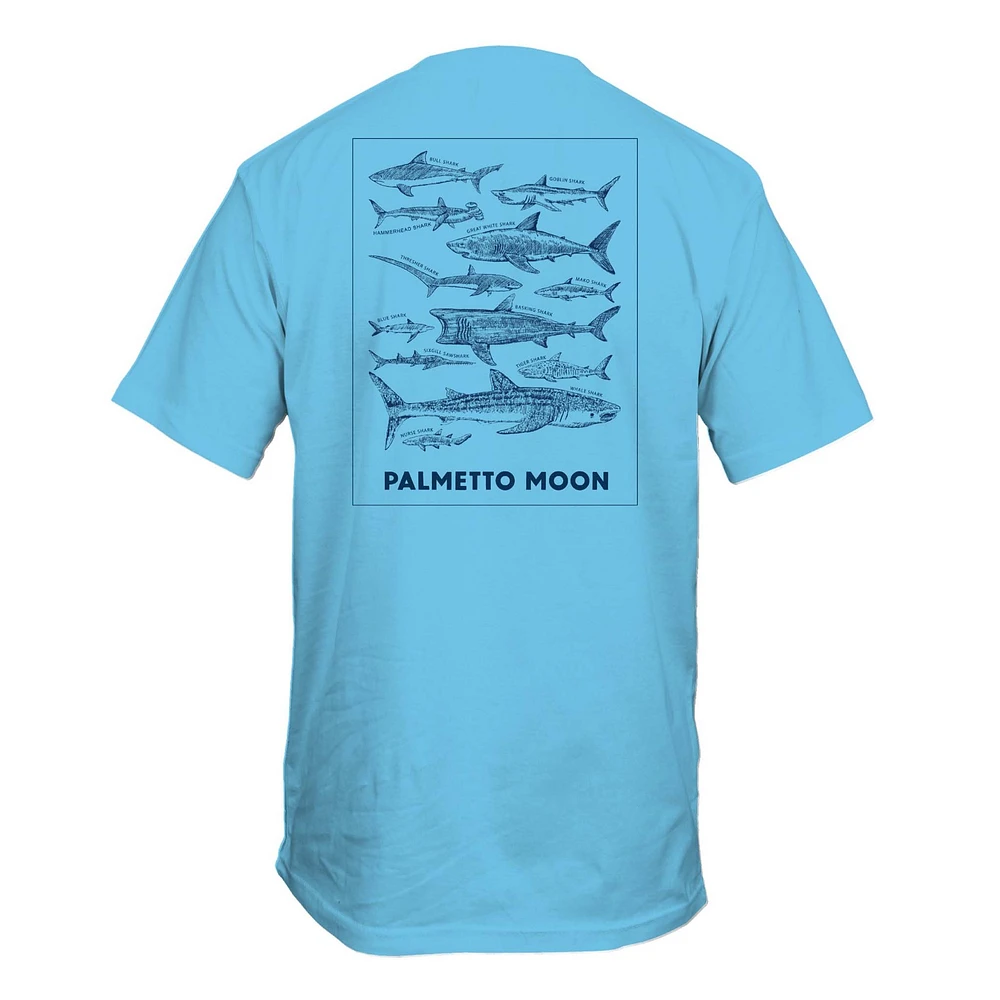 Youth Sharks Short Sleeve T-Shirt Sky Blue
