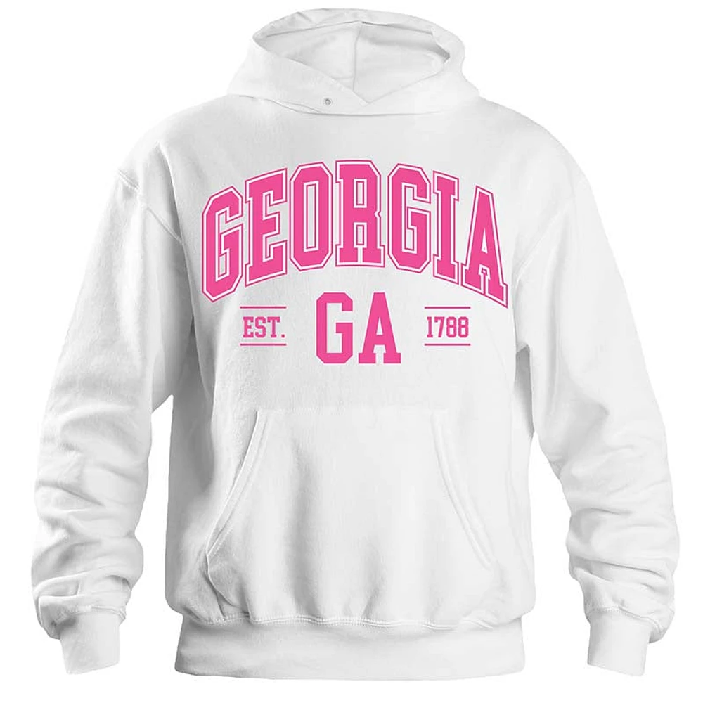 Georgia Established Hoodie White & Pink