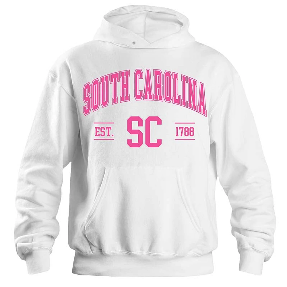South Carolina Established Hoodie White & Pink