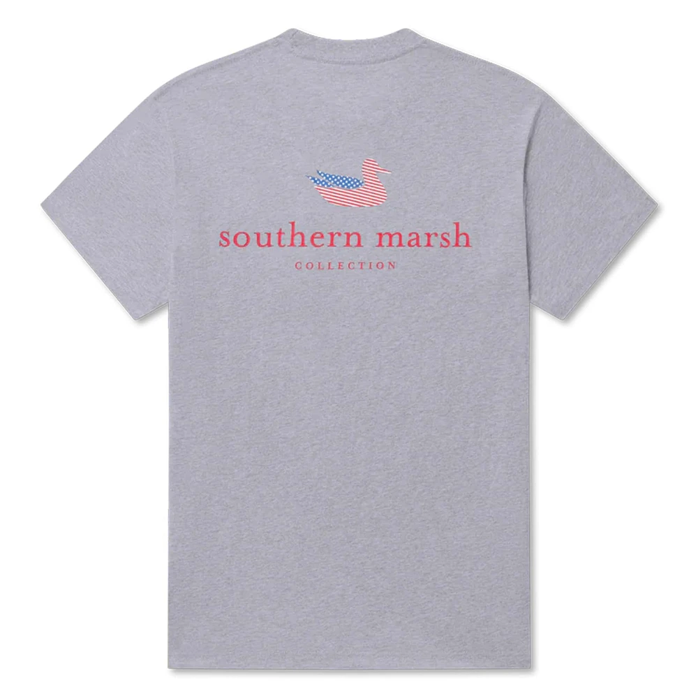Authentic Flag Short Sleeve T-Shirt Light Grey