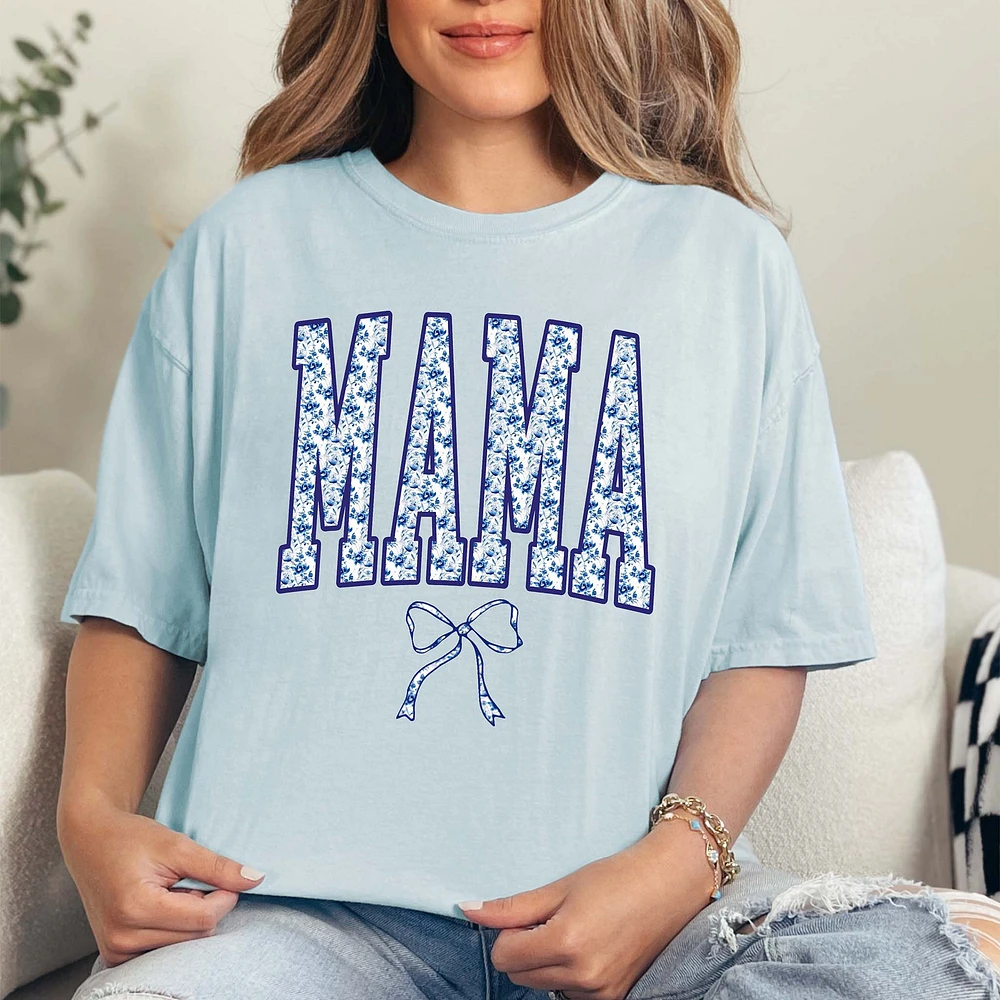 Floral Mama Bow Short Sleeve T-Shirt