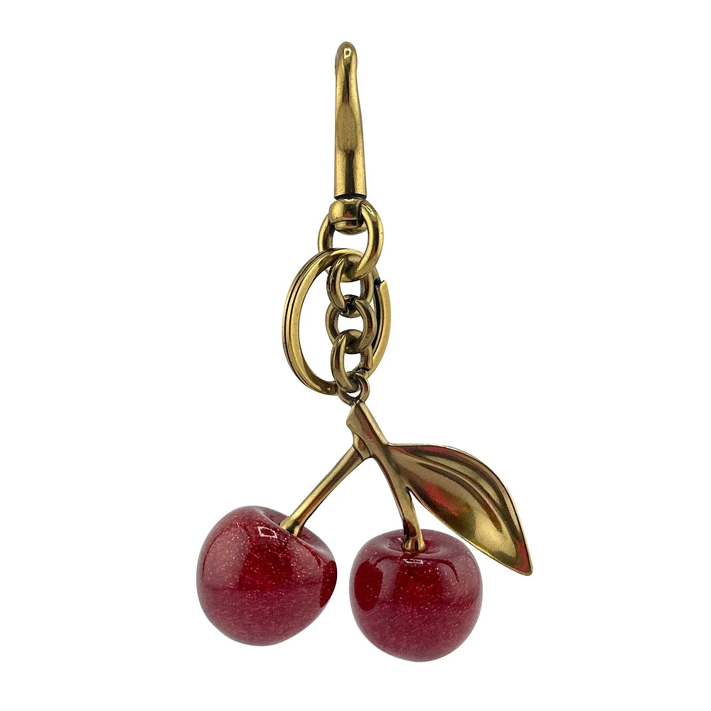 Cherry and Gold Bag Charm