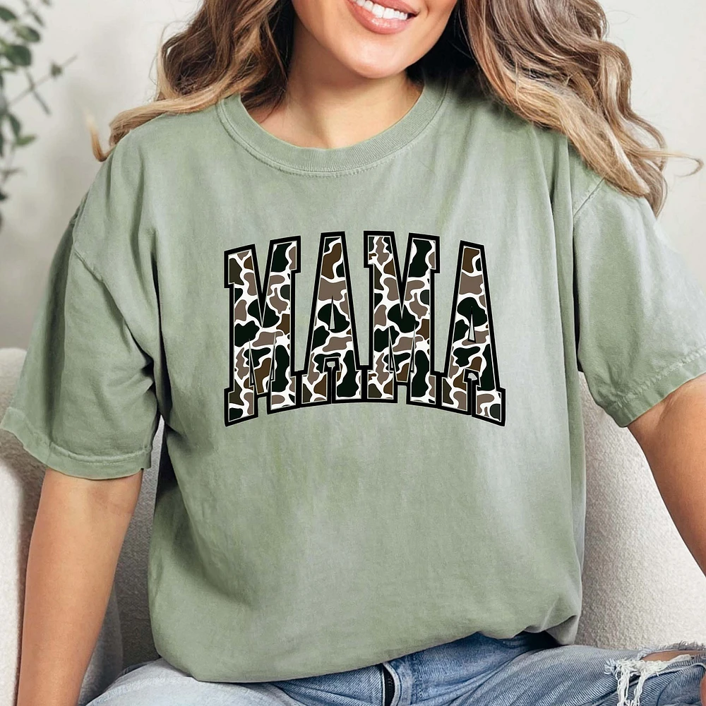 Duck Camo Filled Mama Short Sleeve T-Shirt