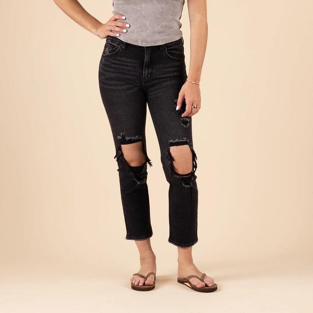 The Distressed Knee Straight Jeans