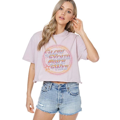 Glow Your Own Way Cropped Short Sleeve T-Shirt