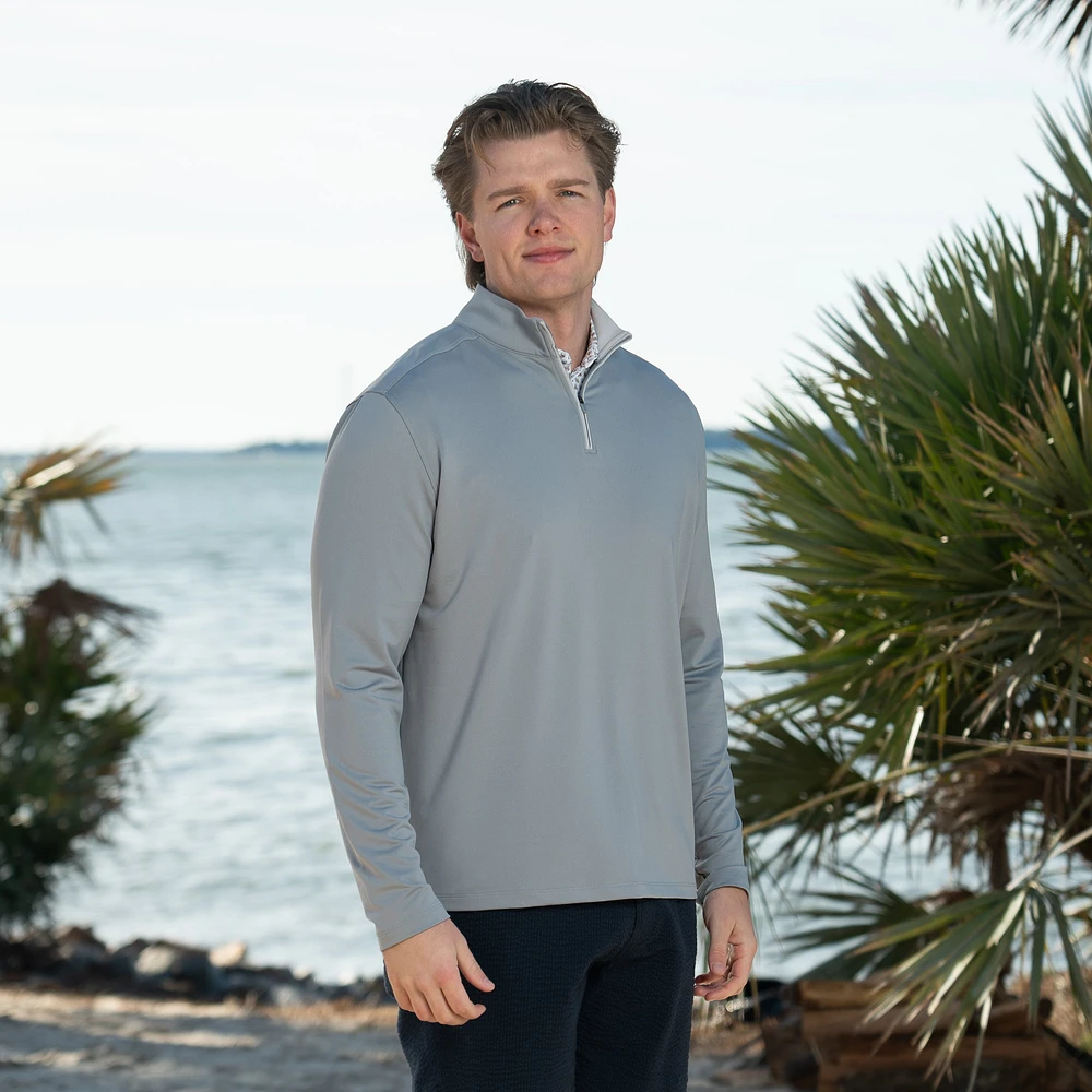 Mariner 1/4 Zip Solid Pullover Shark Fin