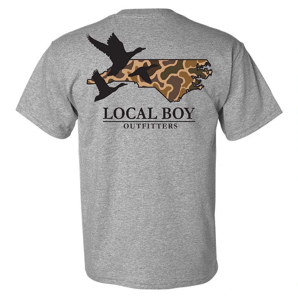 North Carolina Camo State Short Sleeve T-Shirt Oxford Grey