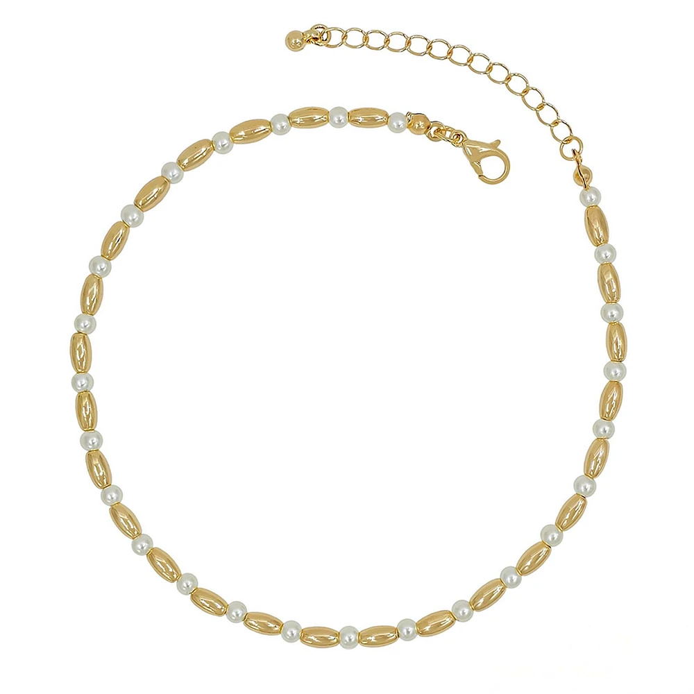 Gold and Pearl Anklet