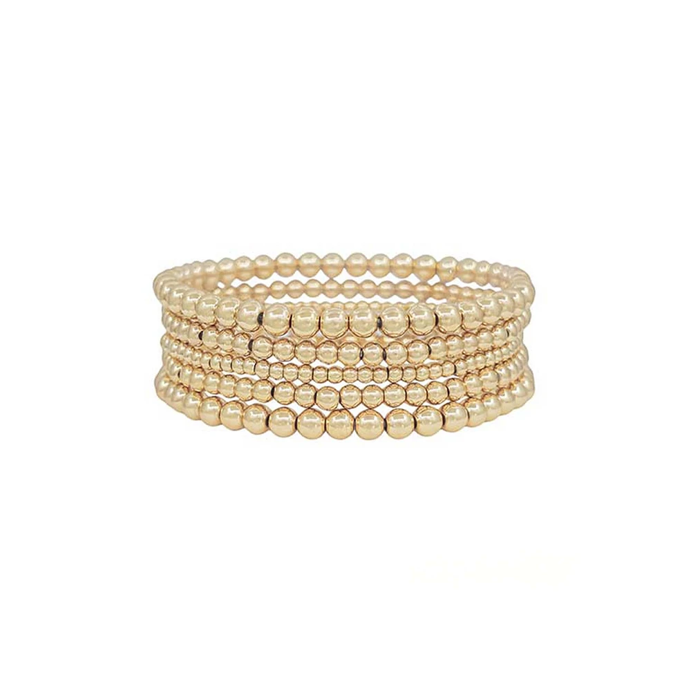 Small Gold Beaded Bracelet Set