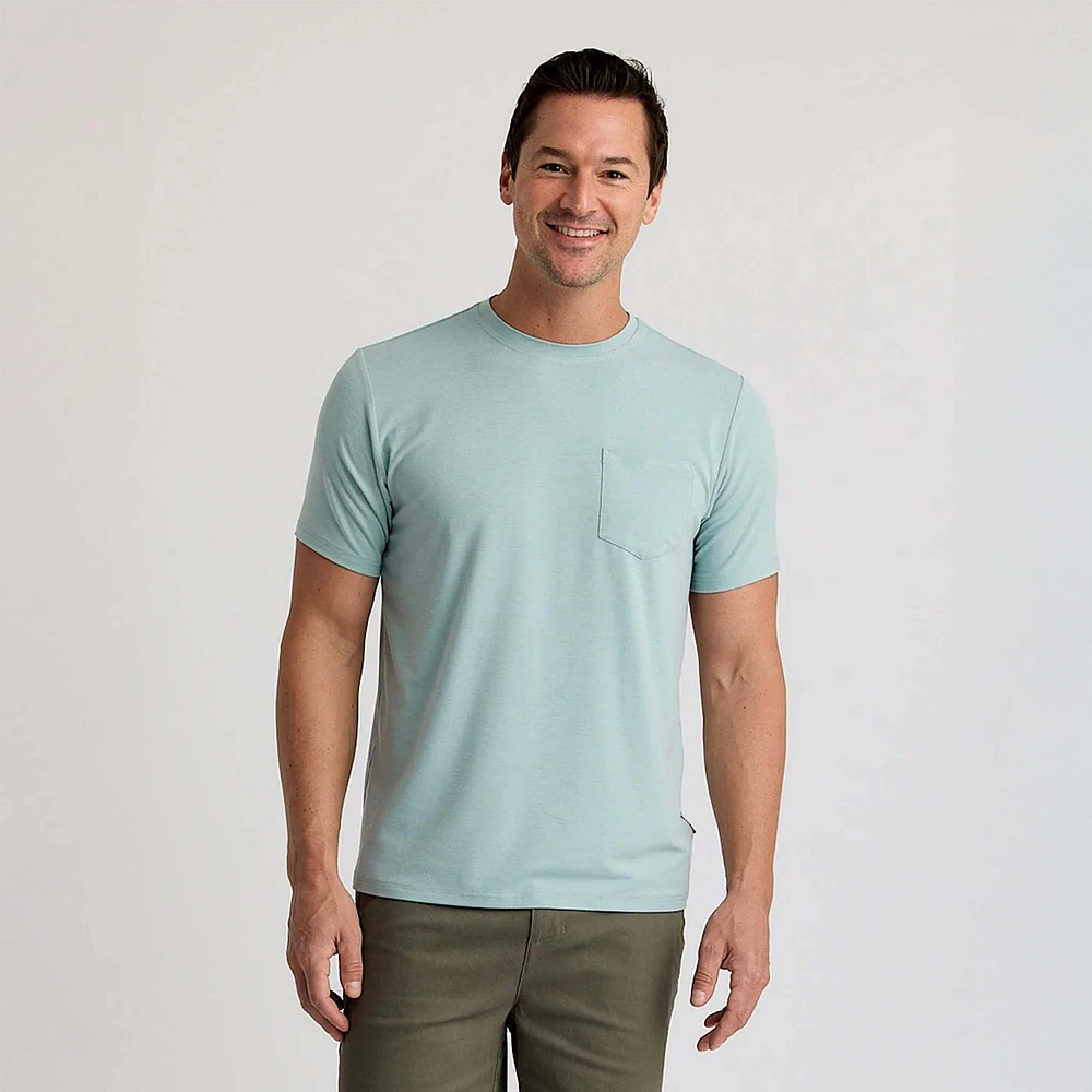 Flex Pocket Short Sleeve T-Shirt Heather Ocean Mist
