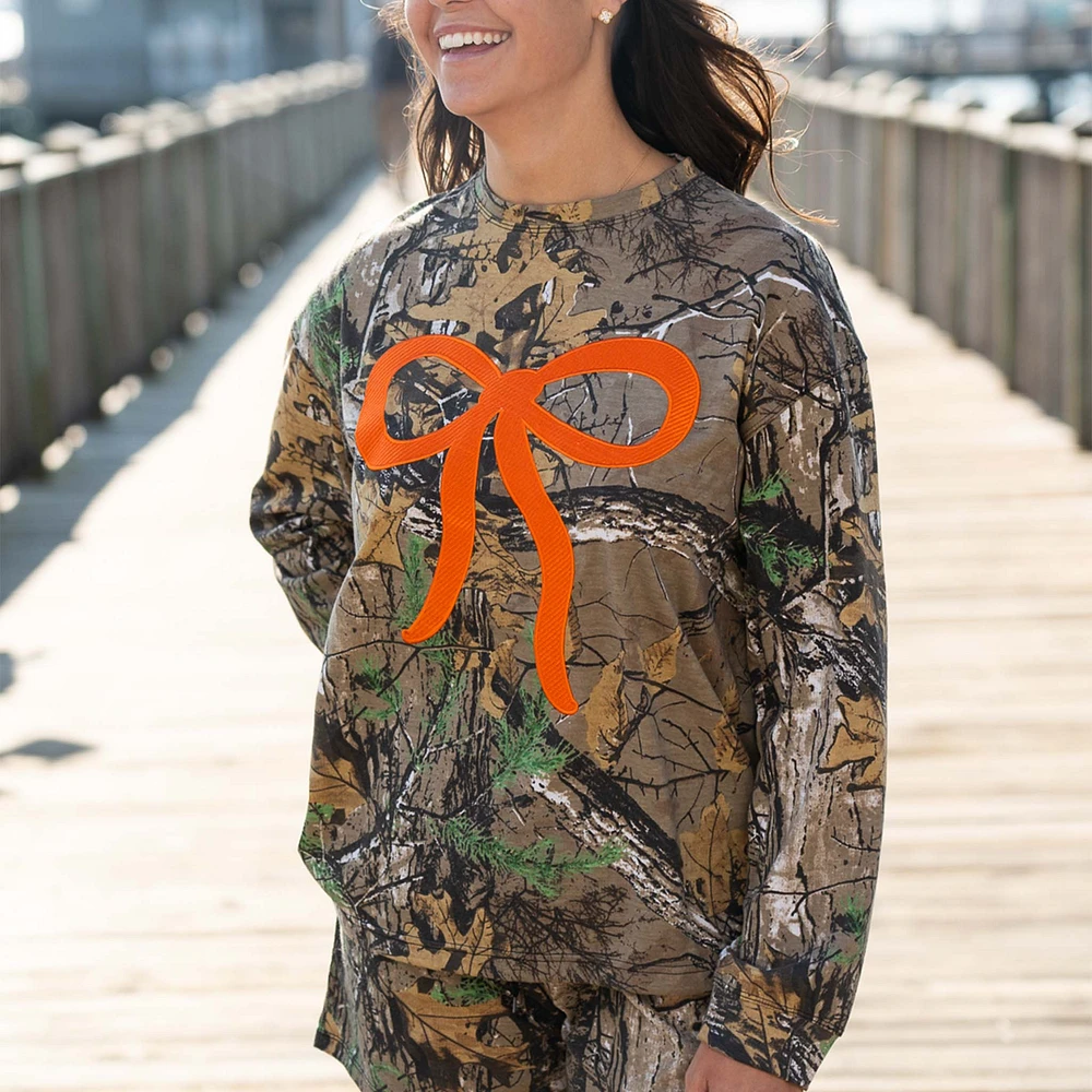Orange Bow Camo Lightweight Crewneck