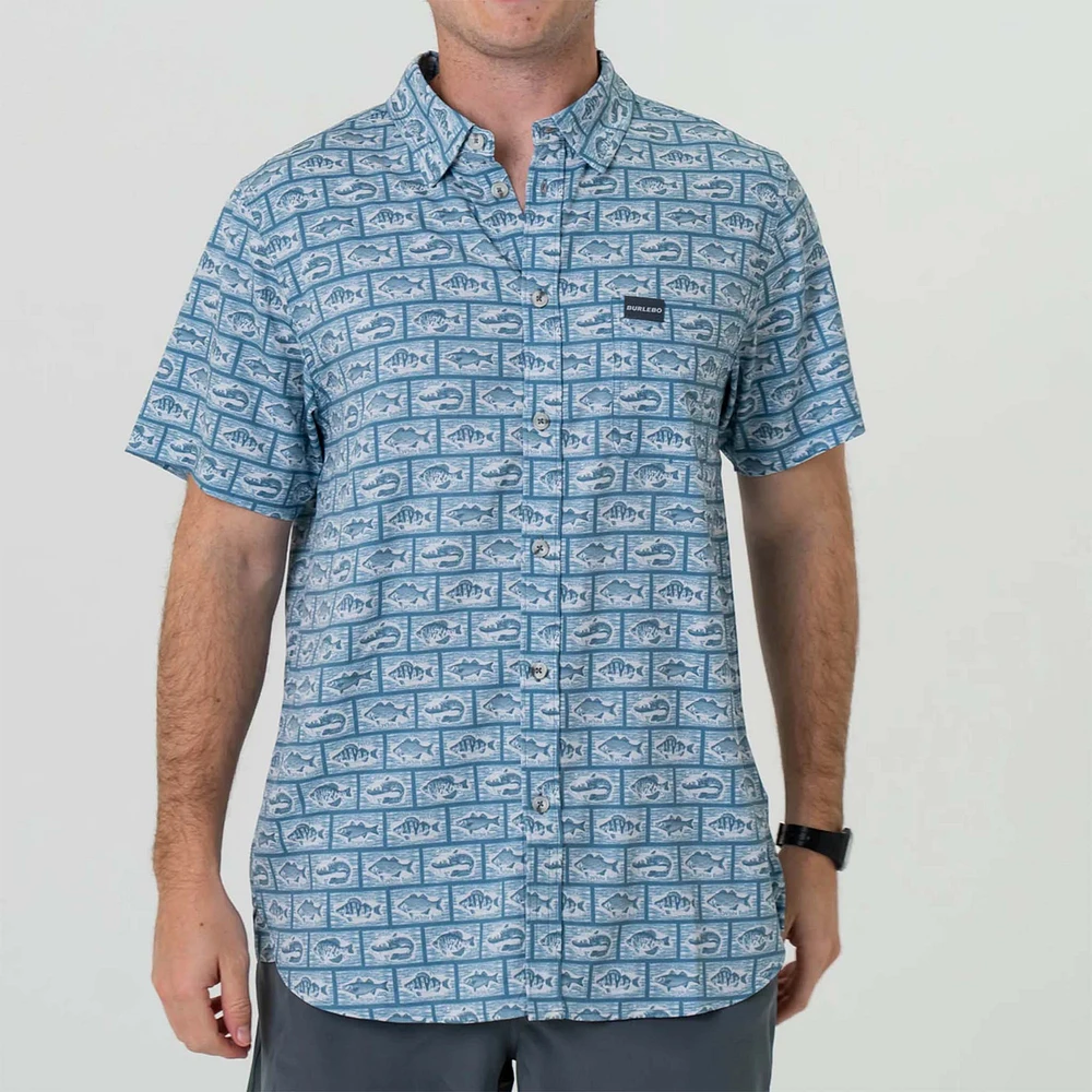 Angler's Choice Short Sleeve Performance Woven Button Down Shirt