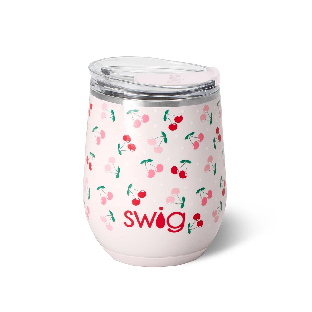Stemless Wine Tumbler 12oz in Cherry Pie