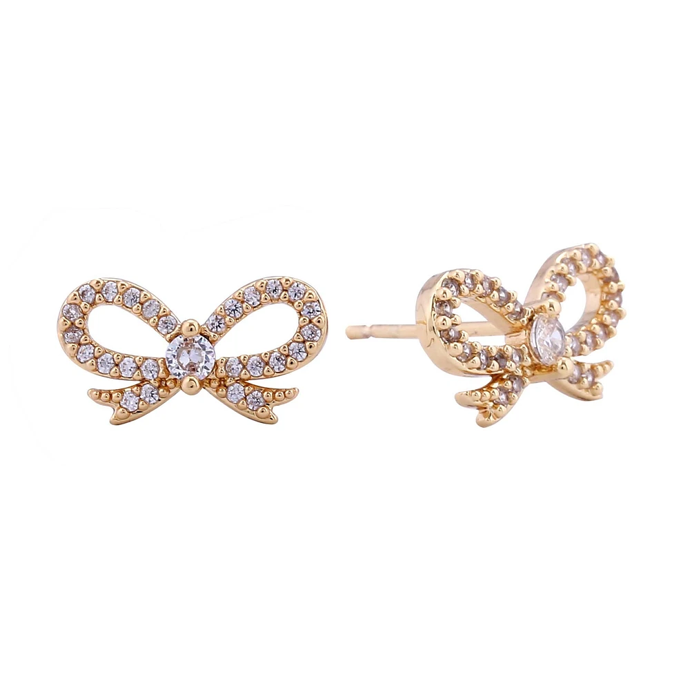 Diamond Bow Stud Earrings