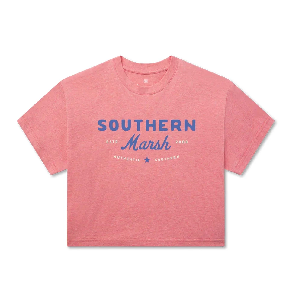 SOUTHERNCLASSICS™️Star Cropped Short Sleeve T-Shirt Washed Rhubarb