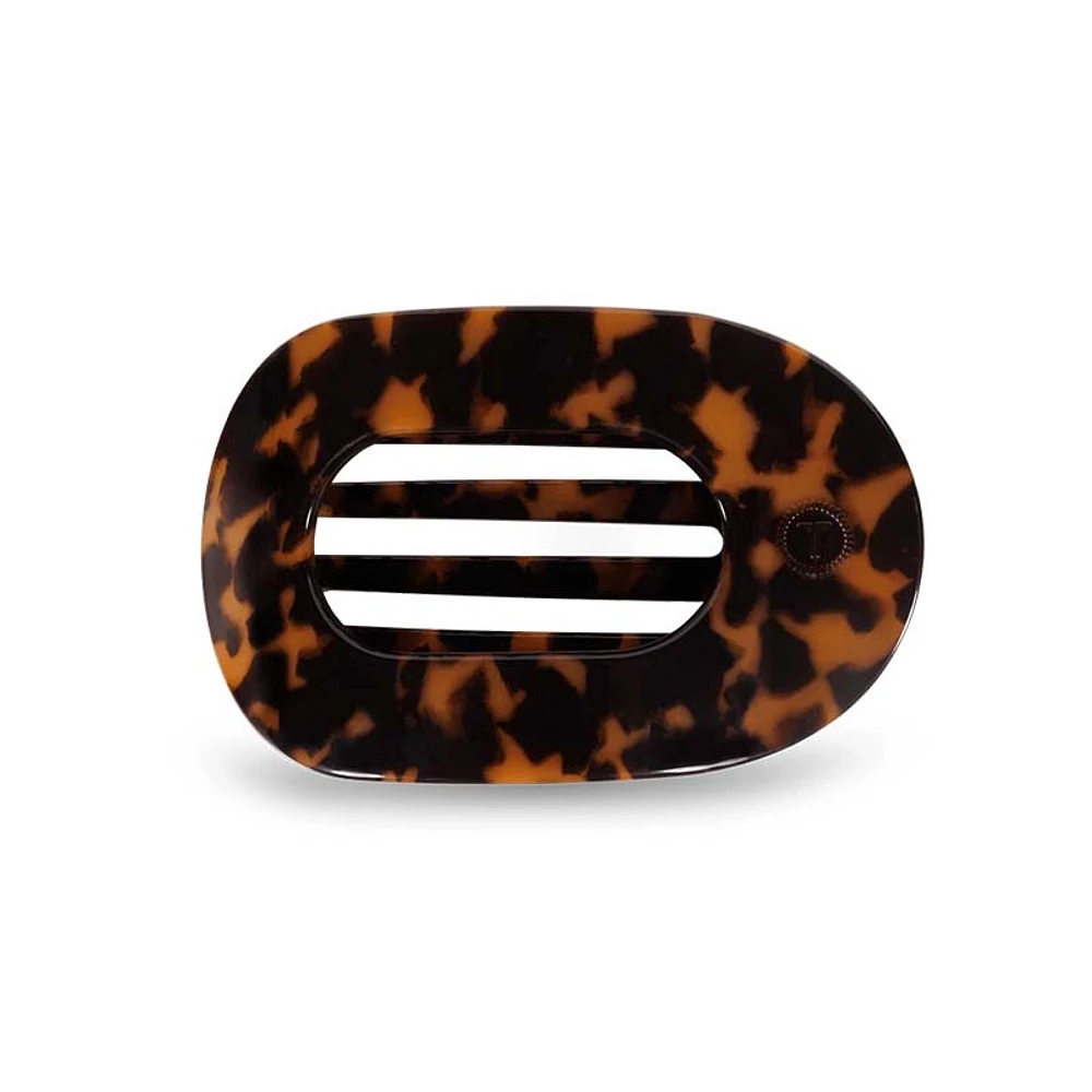Large Brown Tortoise Flat Oval Hair Clip