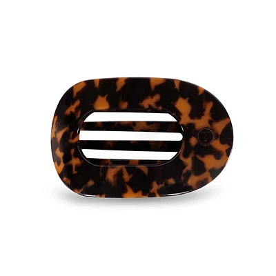 Brown Tortoise Flat Oval Hair Clip