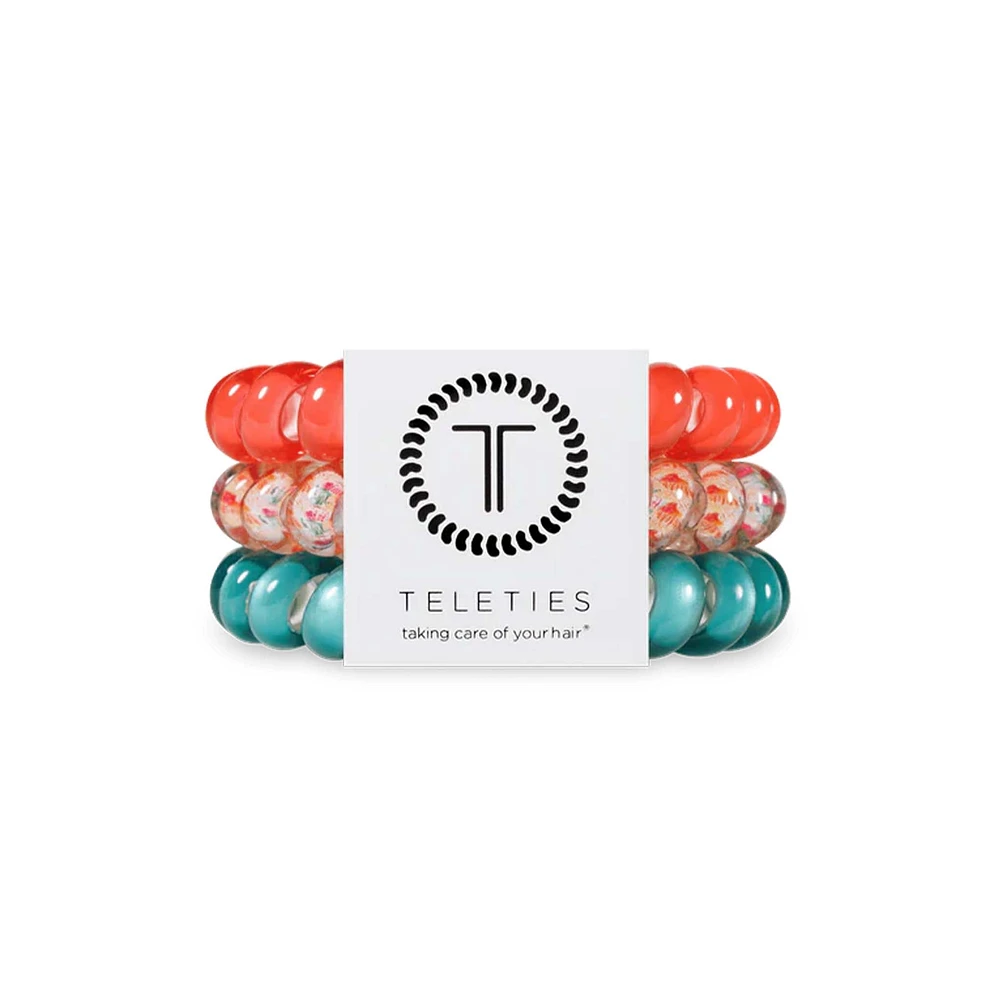 Coral Craze Large Hair Tie 3 Pack