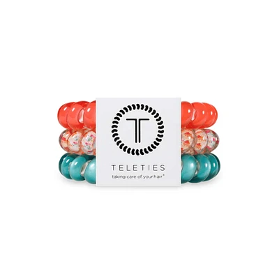 Coral Craze Large Hair Tie 3 Pack