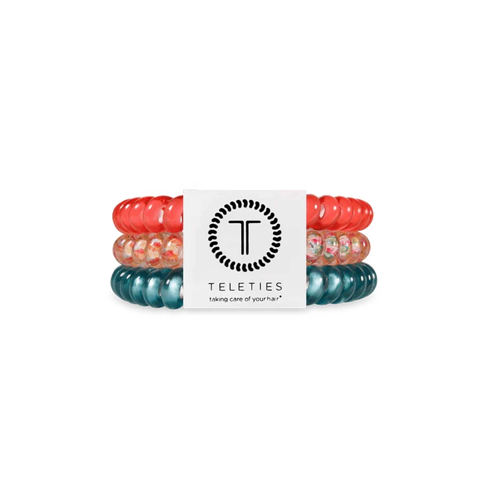 Coral Craze Small Hair Tie 3 Pack