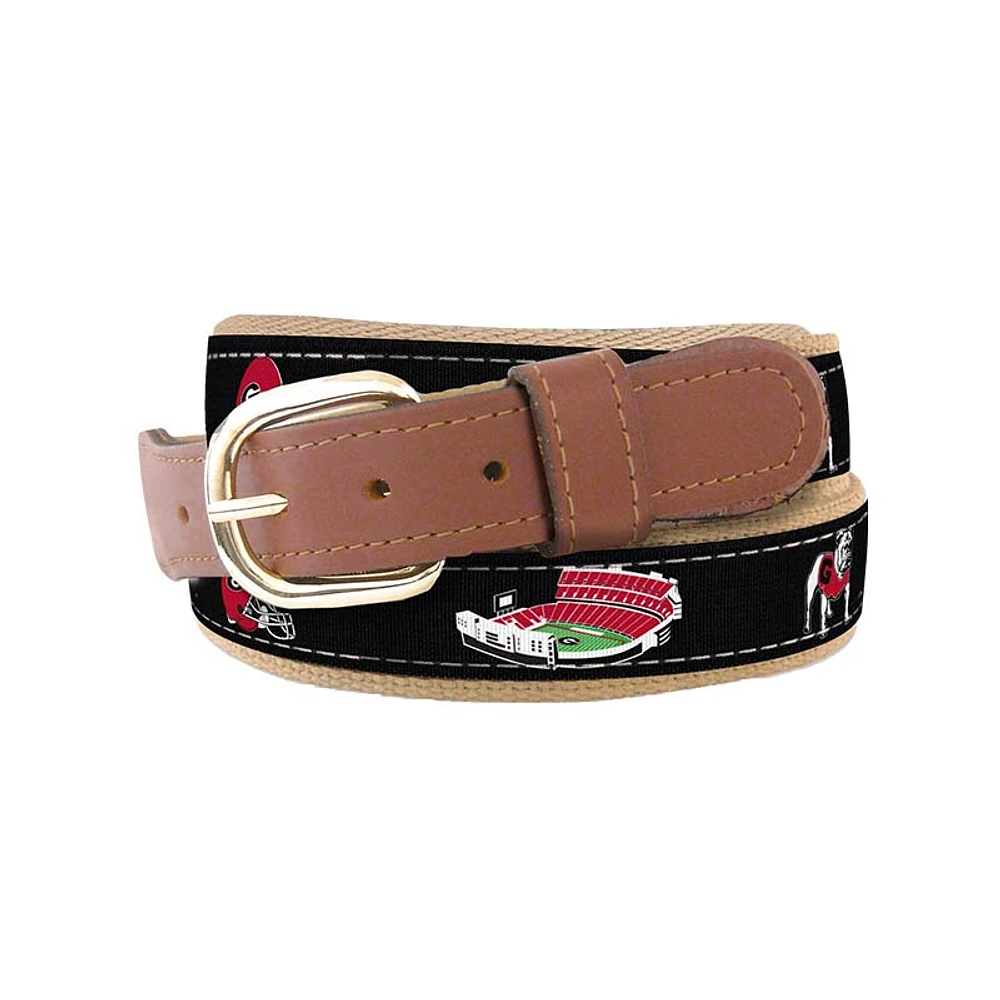 Black UGA Stadium Ribbon Belt