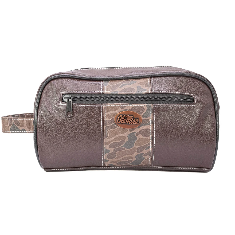 Ole Miss Leather Dopp Kit
