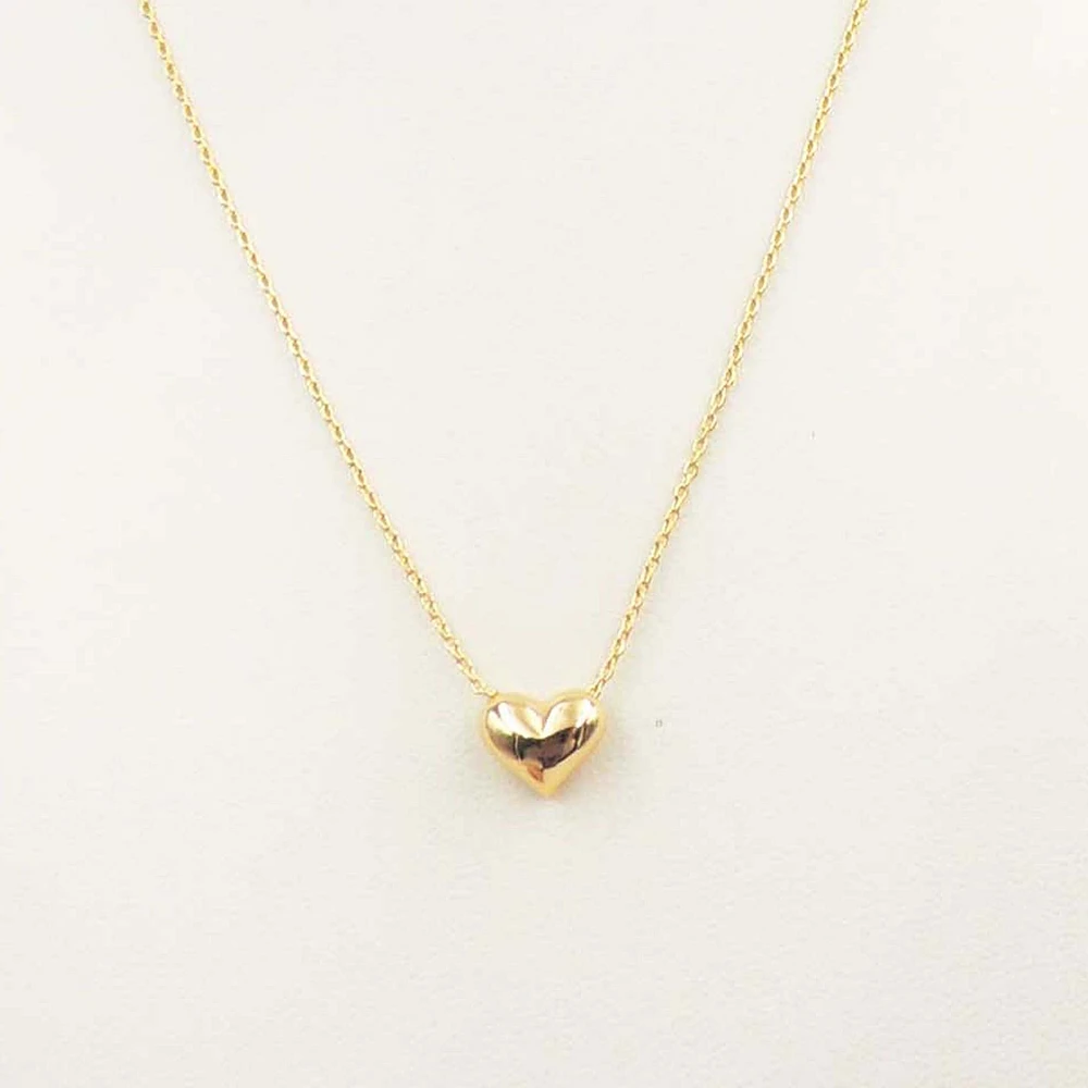 Mini Puff Heart Gold Necklace