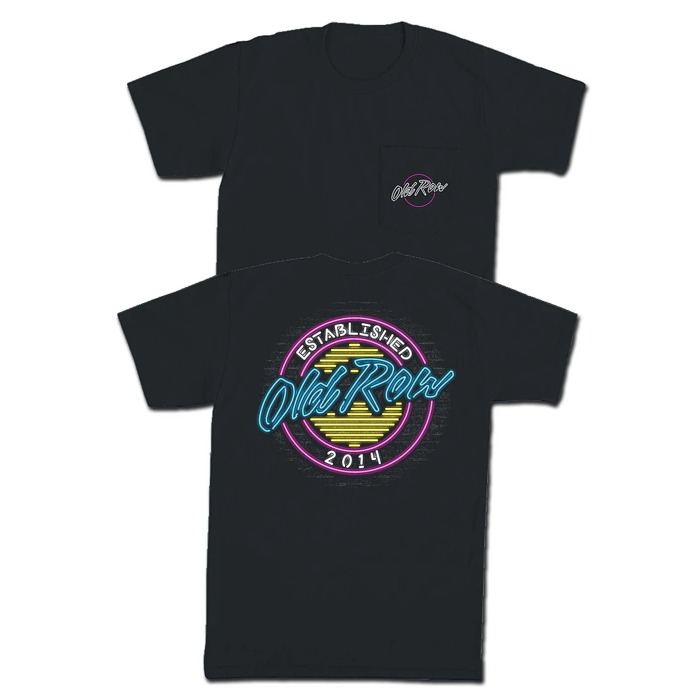 Neon Circle Logo Short Sleeve T-Shirt Black