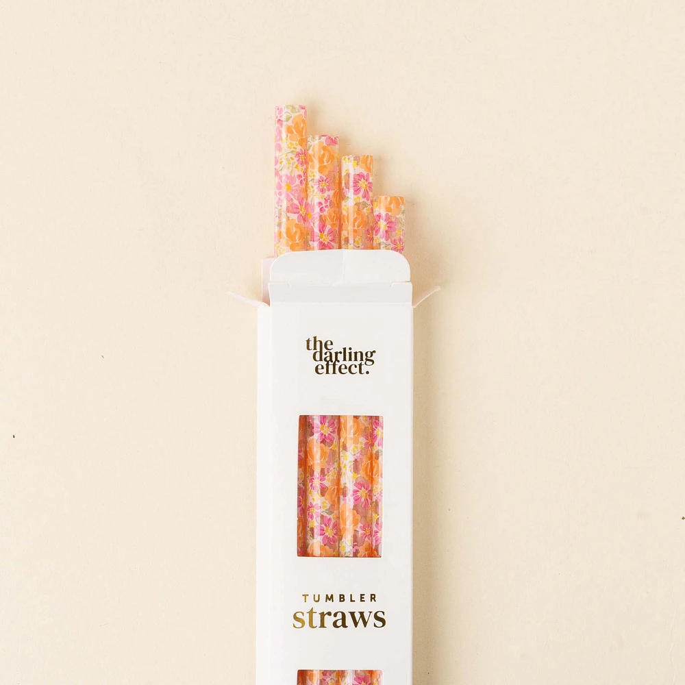 Secret Garden Pink 40oz Straw Set