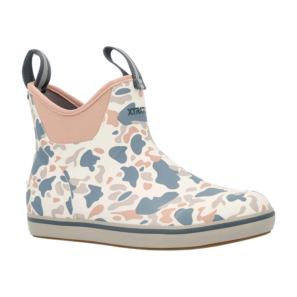 Women's 6 Inch Ankle Deck Boot Ivory Duck Camo